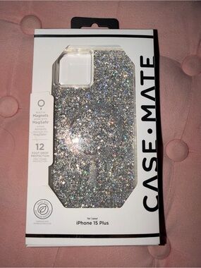case-mate Silver Glitter iPhone 15 Plus Protective Case